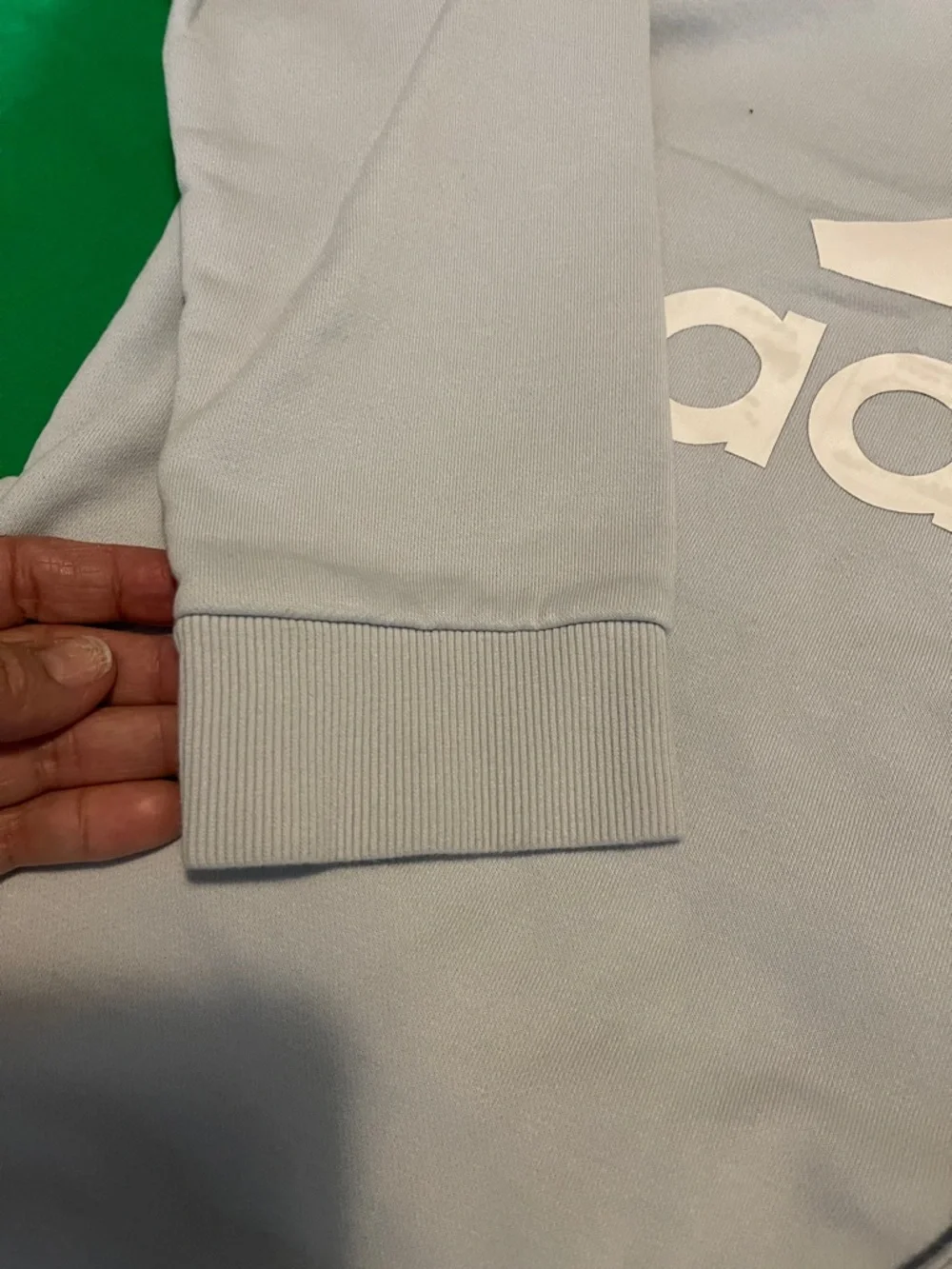 adidas Pale Gray Pullover Hoodie with White Logo - Picture 6 of 13